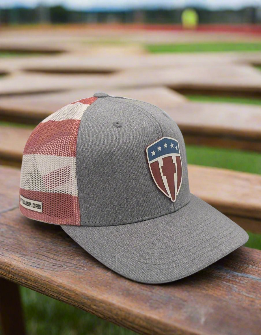 PTSD Foundation of America Printed Mesh Red White & Blue Trucker Cap